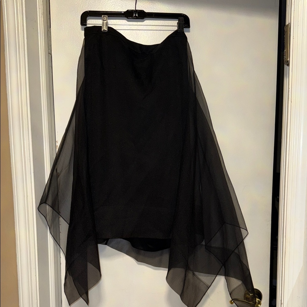 Elegant Black Chiffon Skirt